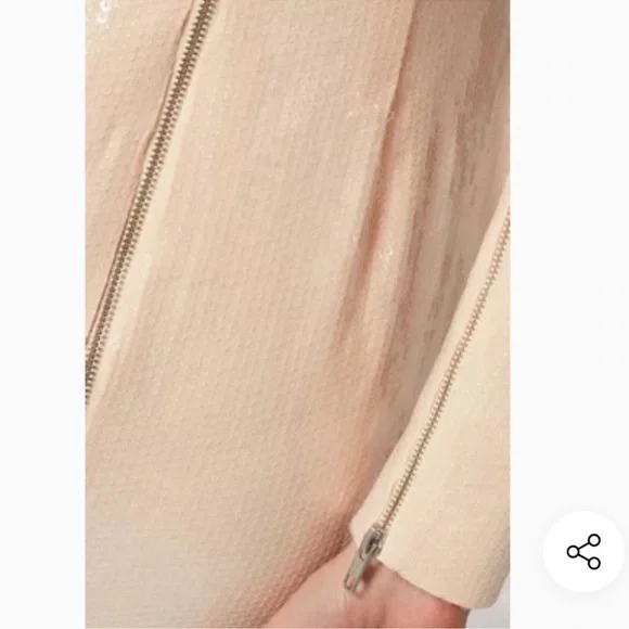 NWT Alex Perry nude sequin long sleeve midi cocktail dress US 6 $2750 Retail - Picture 4 of 13